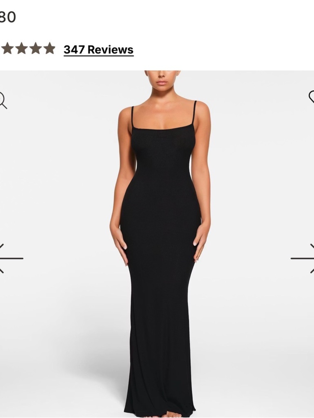 SKIMS Black Slim Spaghetti-Strap Maxi Dress